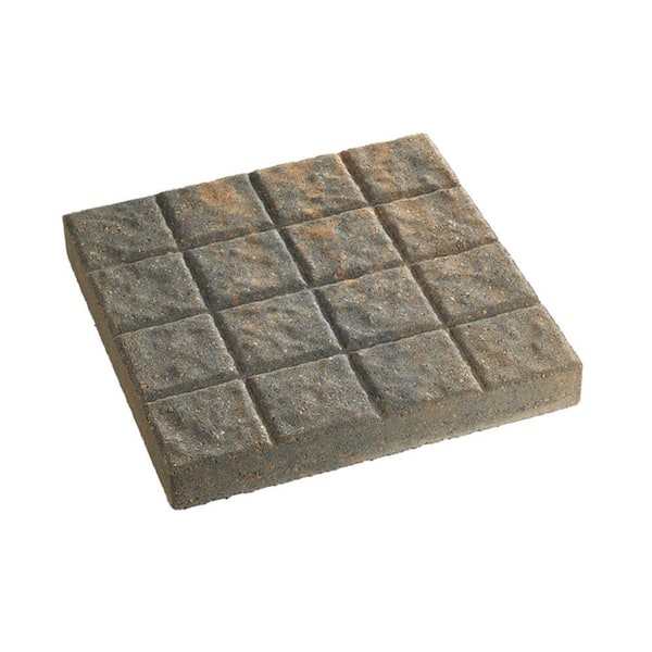 Oldcastle 16 in. x 16 in. Charcoal/Tan Cobblestone Concrete Step Stone