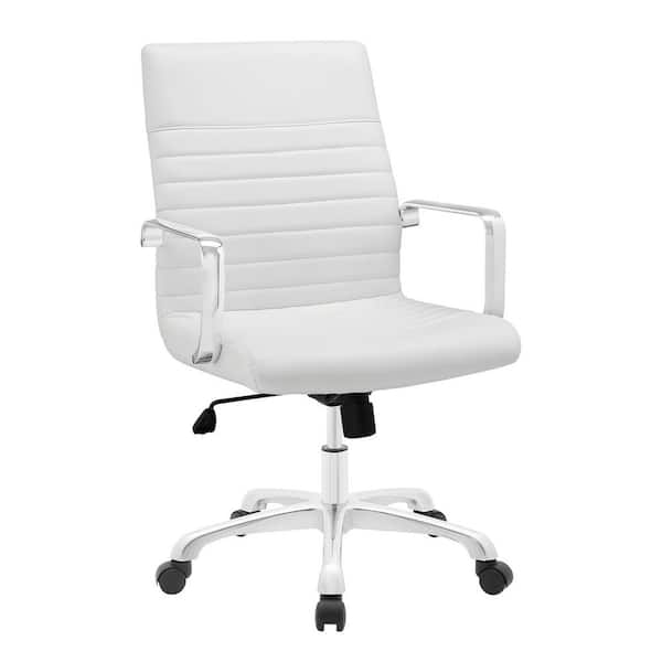 MODWAY Finesse Mid Back Memory Foam Office Chair in White