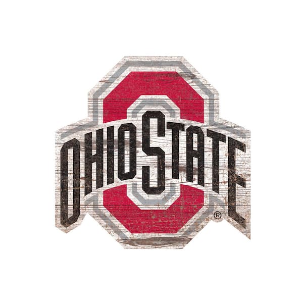 Ohio State University Distressed Logo Cutout Decorative Sign