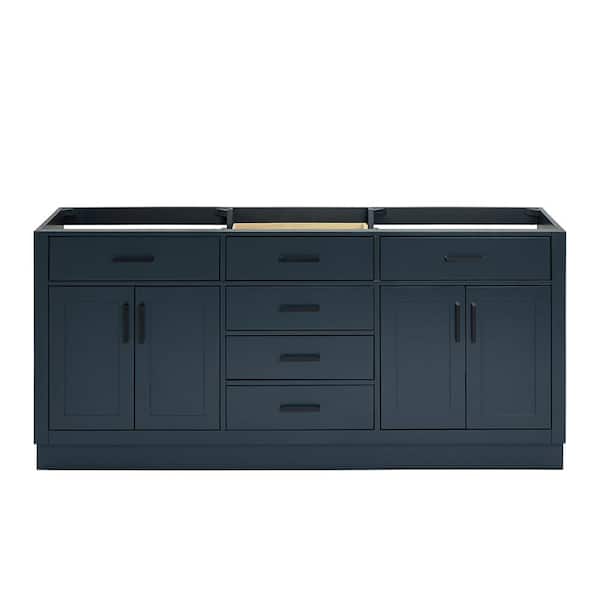ARIEL Hepburn 72 in. W x 21.5 in. D x 34.5 in. H Bath Vanity Cabinet without Top in Midnight Blue