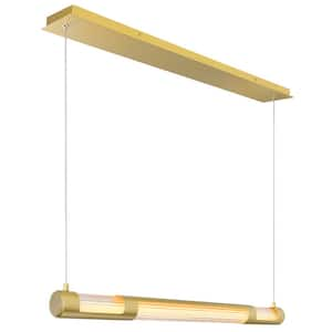 Neva 36 in LED Integrated Satin Gold Mini Pendant