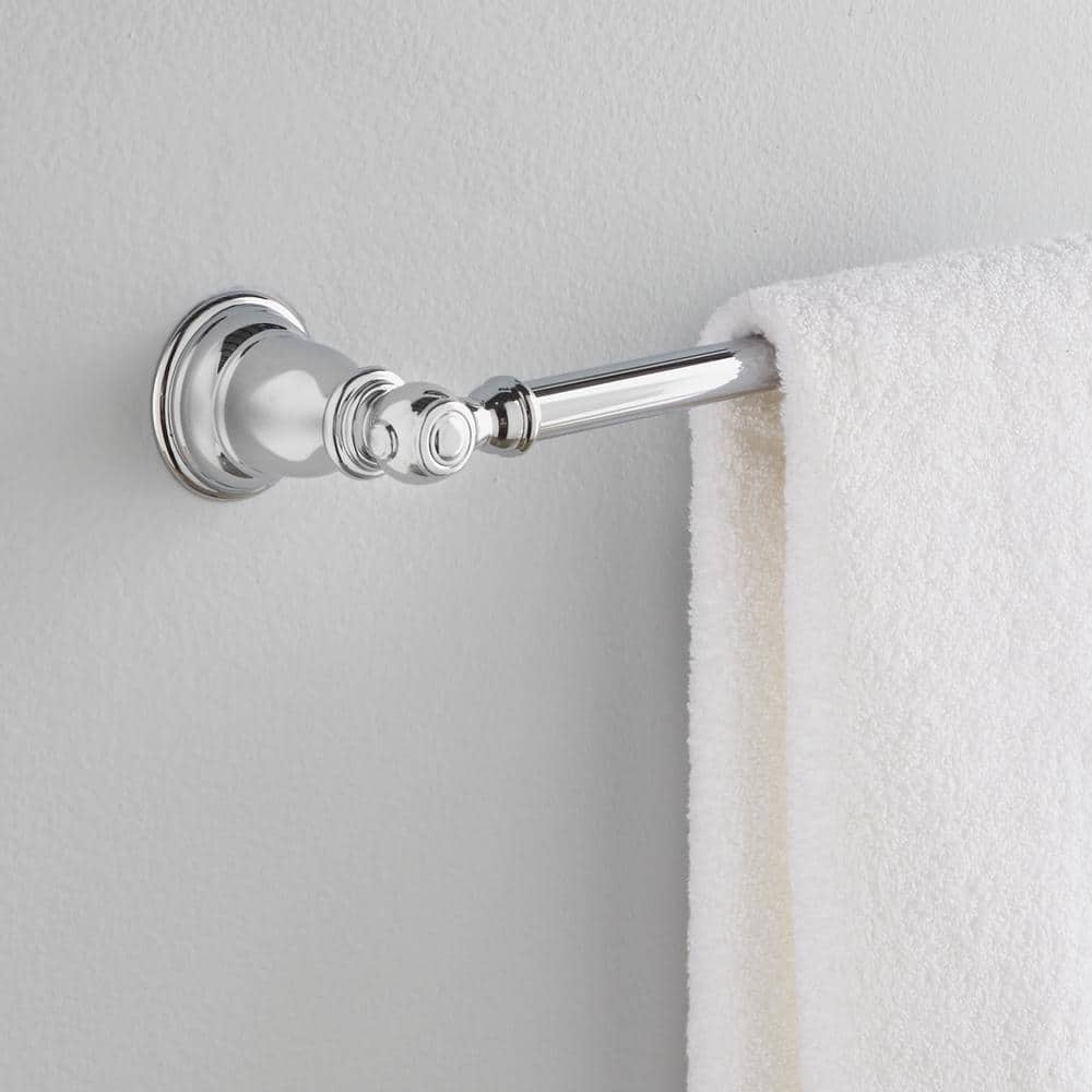 Kingsley 24-Inch Chrome Wall Mounted Towel Bar