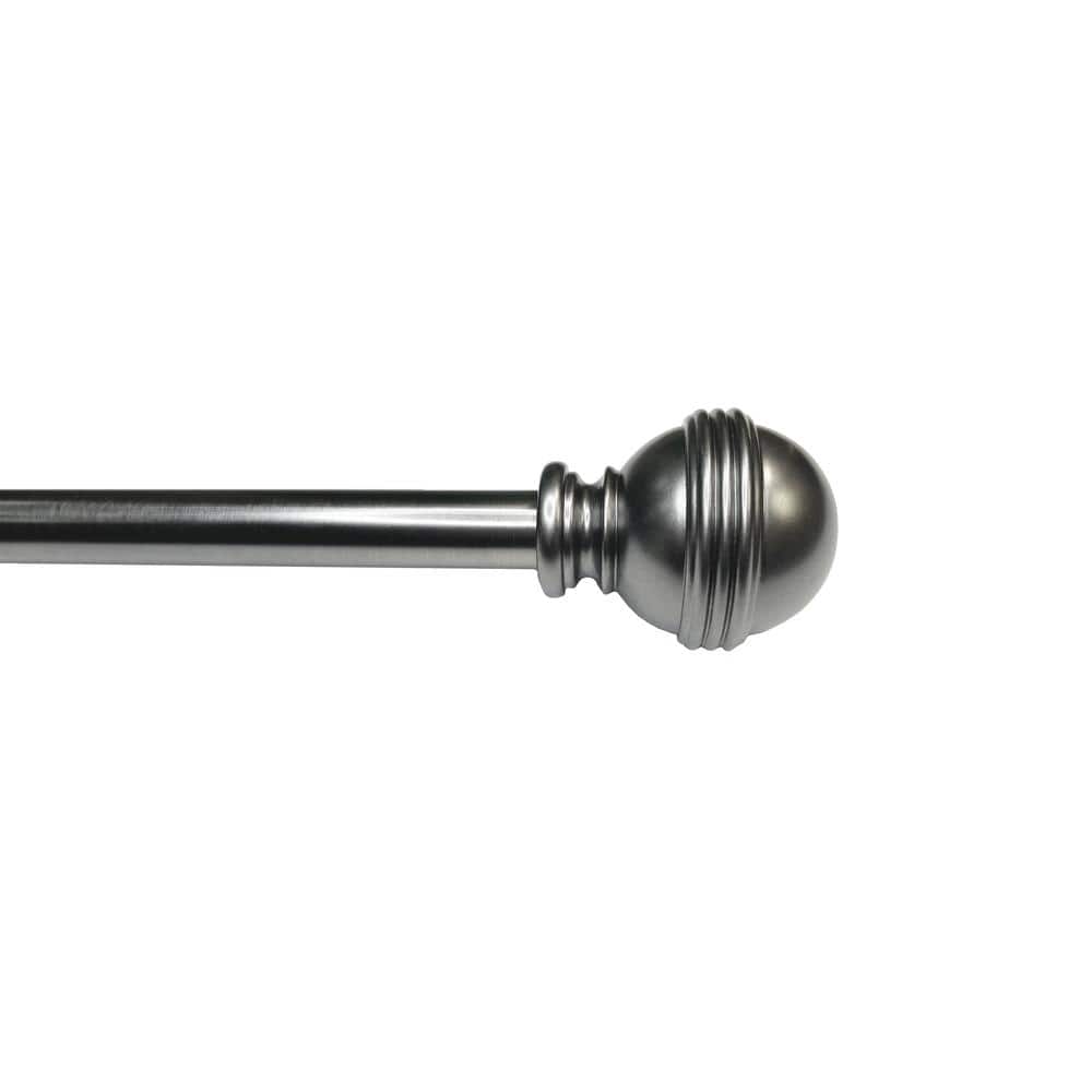 Versailles Adjustable Slate Steel Curtain Rod with Finial 36"-72"