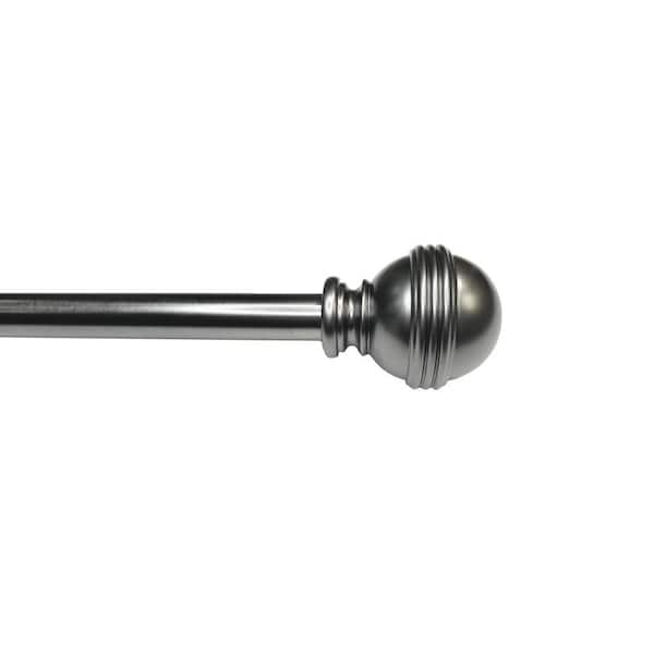Versailles Home Fashions Sencillo 72 in. - 144 in. Adjustable Single 1 in. diam. Circa Rod in Slate