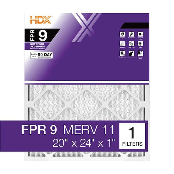 20 in. x 24 in. x 1 in. Superior Pleated Air Filter FPR 9, MERV 11