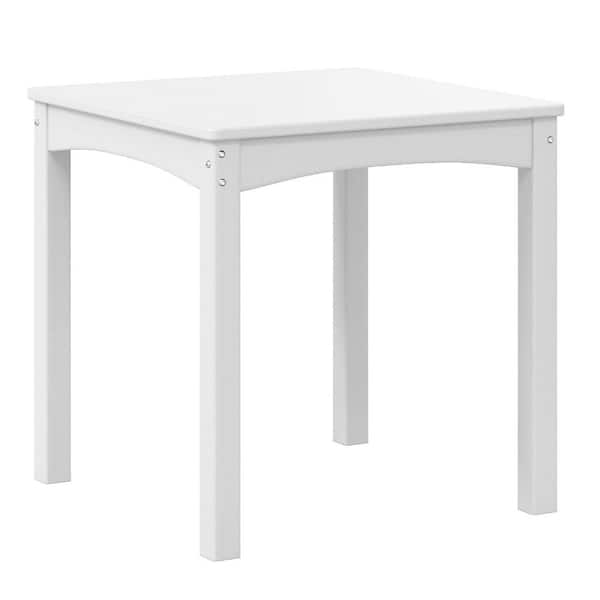 Garden Party Children's Outdoor Patio All Weather HDPE Plastic 24 in. Dining Table for Kids, White