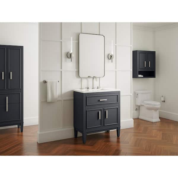 KOHLER Southerk 30.43in. Single Sink Freestanding White Bath Vanity with White Quartz Top Assembled
