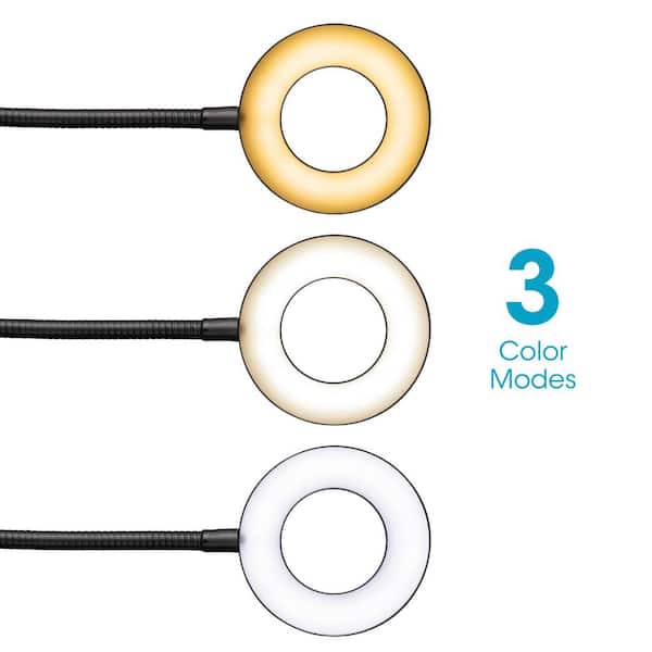 OttLite Wellness Series 20 in. Black Capture LED Clip-On