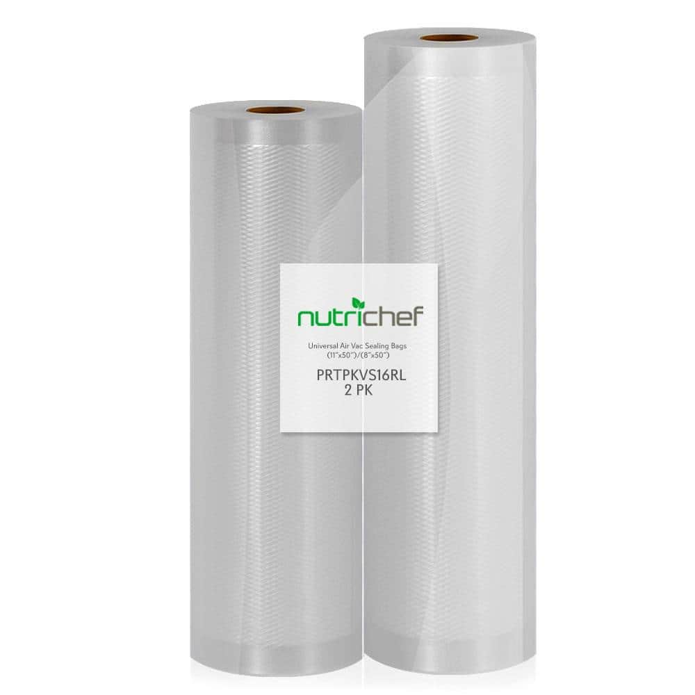 NutriChef White Vacuum Sealer Bags Universal Air Vac Sealing Bags (2