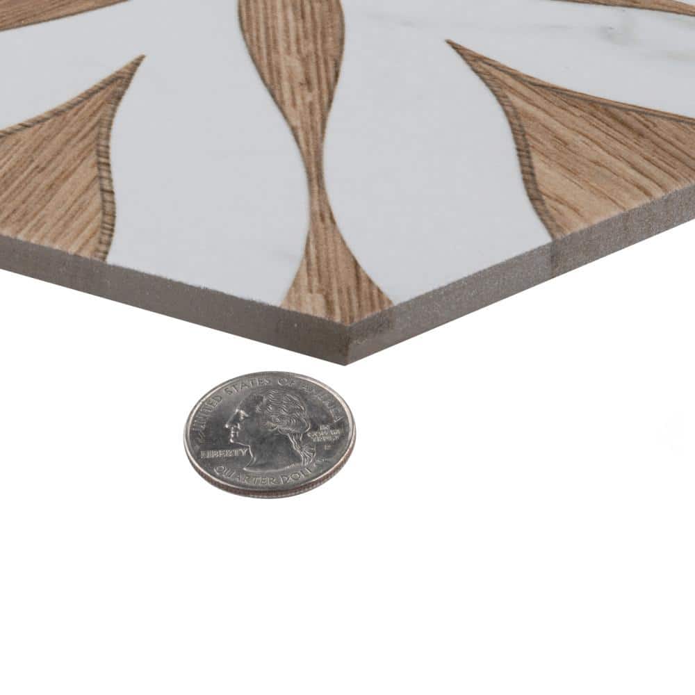 Llama Brown Matte Hexagonal Porcelain Tile