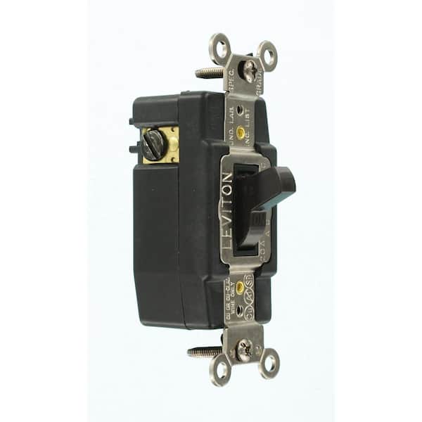 20 Amp Industrial Grade Heavy Duty Single-Pole Double-Throw Center-Off Maintained Contact Toggle Switch, Brown 1285