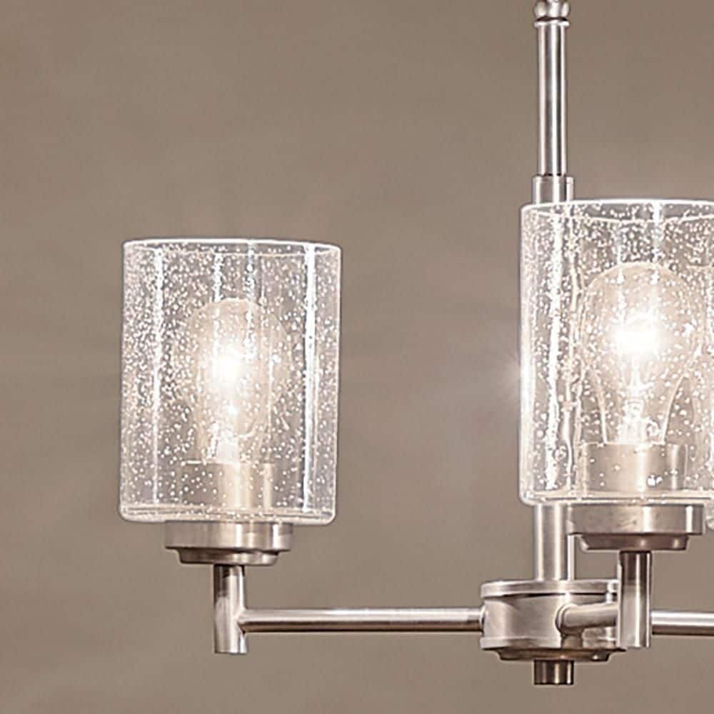 Winslow 18" Brushed Nickel Mini Chandelier with Clear Glass