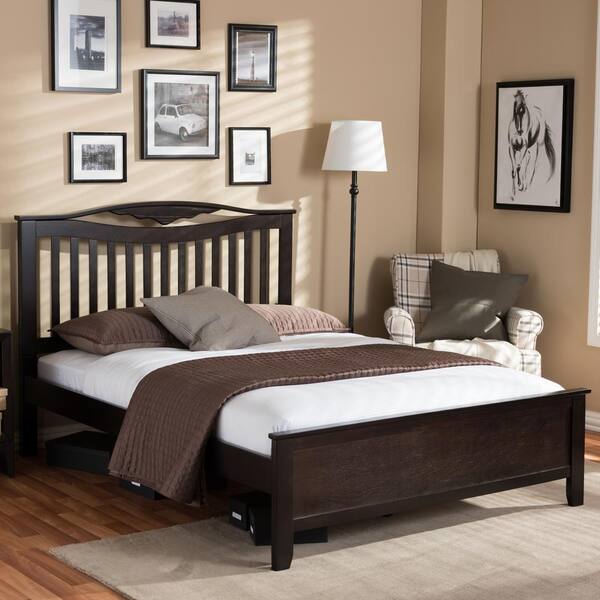 Baxton Studio Seconique Dark Brown Full Platform Bed