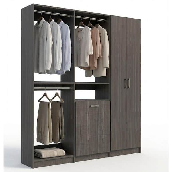 MODULAR CLOSETS Alto Laundry Room 70.5 in W Grey Double Hang, Hang