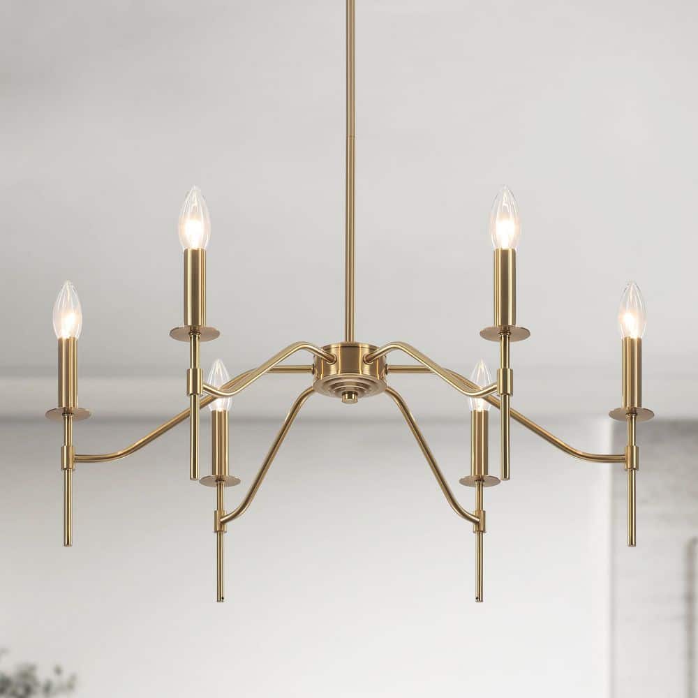 6-Light Brass Hanging Linear Candlestick Chandelier Lighting Fixture for Kitchen Island price history on PriceWatchPro