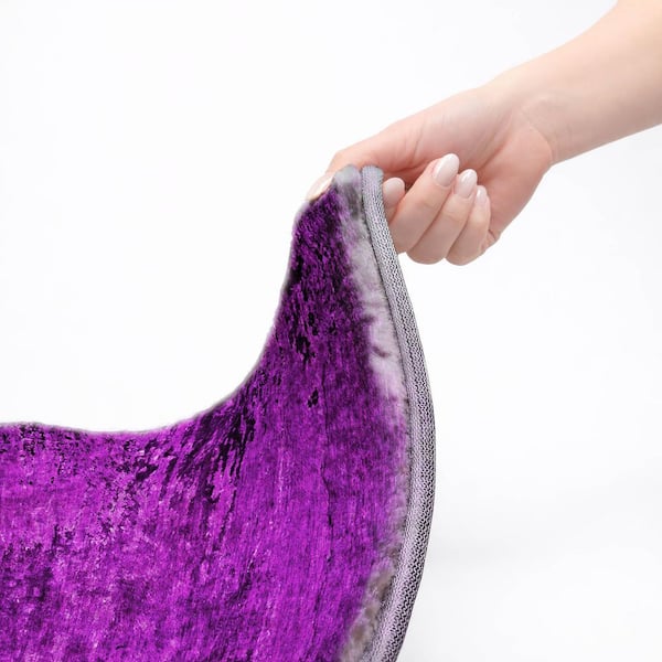 Dream Shag Premium Machine Washable Abstract ADS554 Purple 2 ft. x 7 ft. Runner Rug