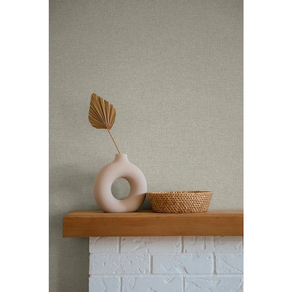 60.75 sq. ft. Smoky Beige Normandy Embossed Vinyl Unpasted Wallpaper Roll