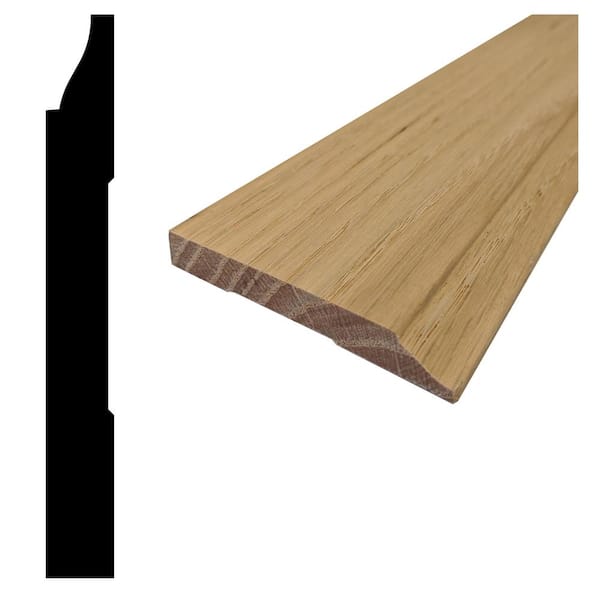 Alexandria Moulding LWM 634 3/8 in. x 3 in. Oak Wood Baseboard Moulding