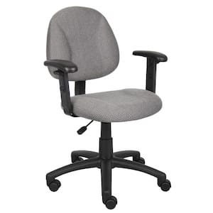 HomePRO 25 in. Wide Gray Adjustable Arm Task Chair