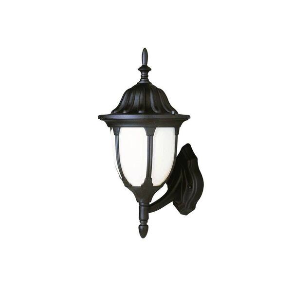 Bel Air Lighting Cabernet Collection 1-Light Outdoor White Coach Lantern Sconce with Opal Shade