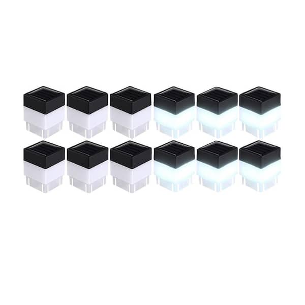 2 x 2 in. Plastic Solar Fence Post Cap Lights Waterproof Windproof White 12-Pack