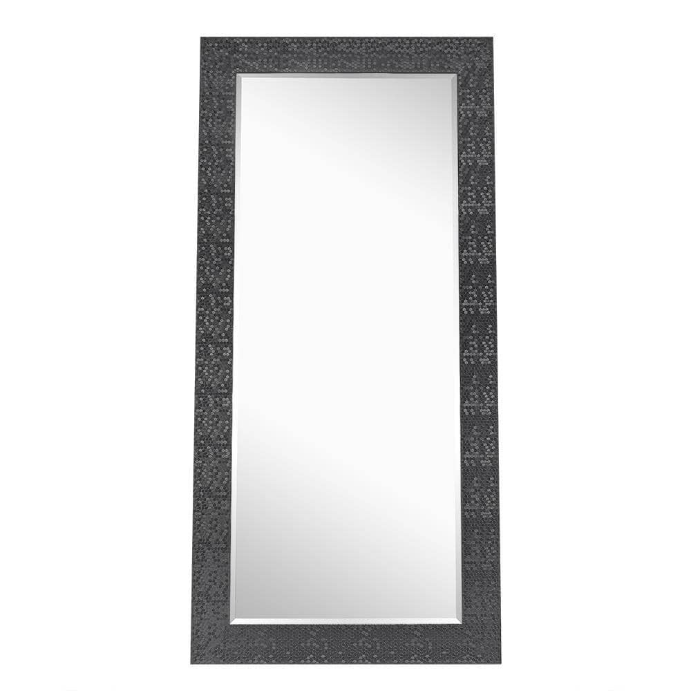 Gold Mosaic Full Length Mirror with Faux Wood Frame