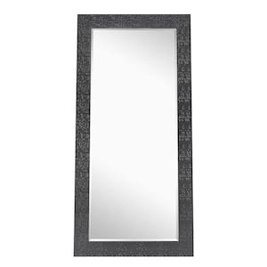 Black 31.5 in. W x 65.5 in. H Mosaic Style Full Length Mirror Standing Hanging or Leaning, Modern Framed Mirror