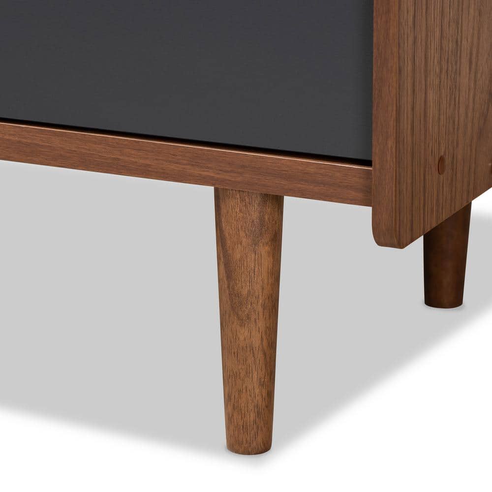 Halden Mid-Century Walnut and Gray 3-Drawer Chest