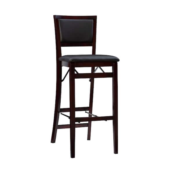 Linon Home Decor Keira Merlot Folding Barstool with Padded Seat and Back