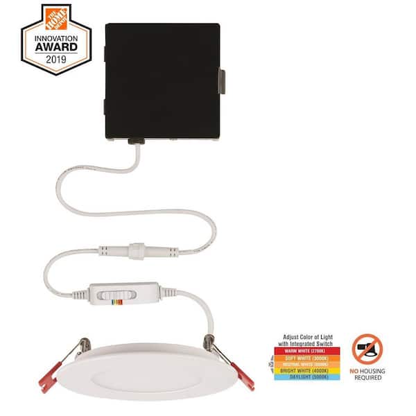 Commercial Electric Premium Series 4 in. LED, 2-Level Lumen Select, Ultraslim Canless Recessed Light, Adjustable CCT