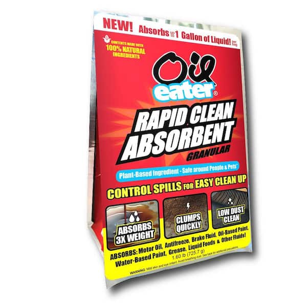 Rapid Clean Spill Absorber for Oil Spills, Automotive Spills, Paint Spills Food Spills and Fluids 1.6 lb. Absorbs 1 Gal.