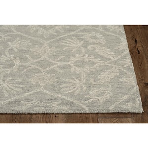 Opal Taupe 5 ft. x 7 ft. Floral Contemporary Hand-Tufted Wool Area Rug