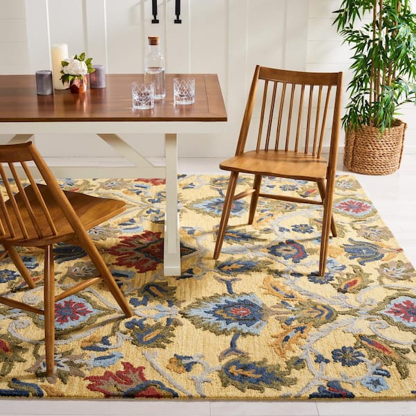 Blossom Gold/Multi 9 ft. x 12 ft. Geometric Floral Area Rug