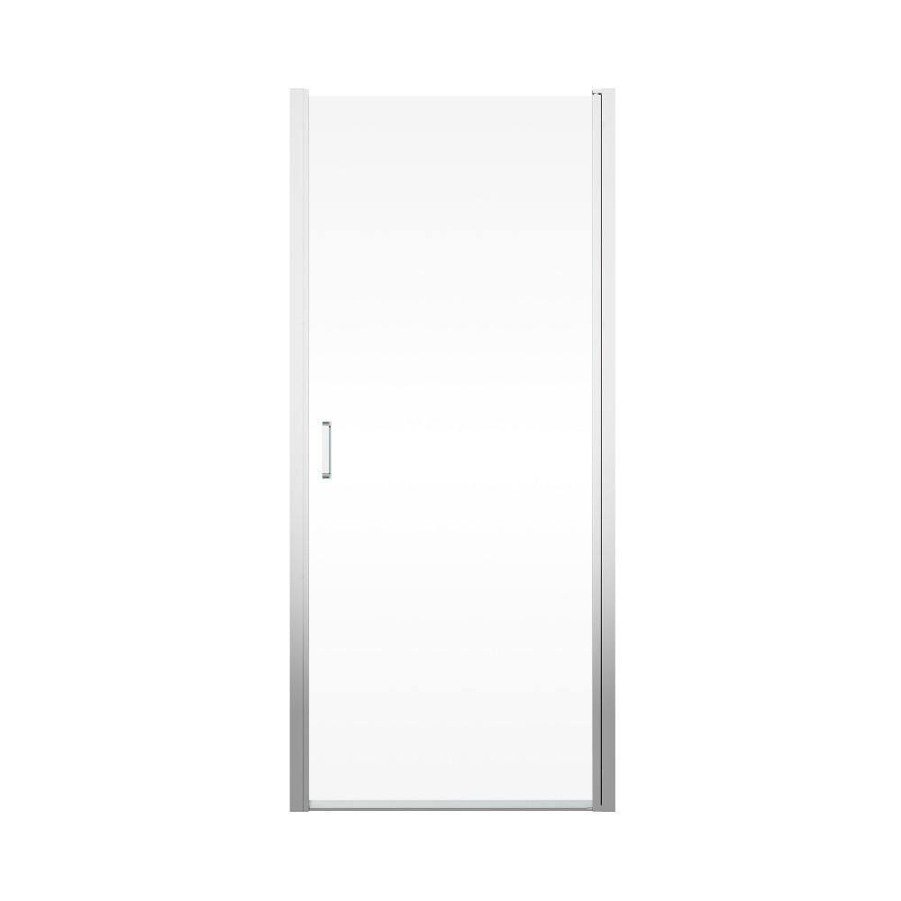 33-34 in. W x 72 in. H Semi-Frameless Pivot Shower Door in Chrome with 1/4 in. (6mm) Clear Glass, Easy to Install price history on PriceWatchPro