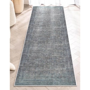 Blue 2 ft. 3 in. x 7 ft. 3 in. Asha Juliette Vintage Persian Oriental Runner Area Rug