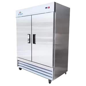 54 in. W 47 cu. ft. Frost-free Two Door Commercial Reach In Upright Freezer in Stainless Steel