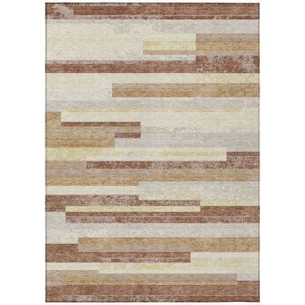 Chantille Machine Washable Indoor/Outdoor Abstract ACN3166 Cream 5 ft. x 7 ft. 6 in. Area Rug