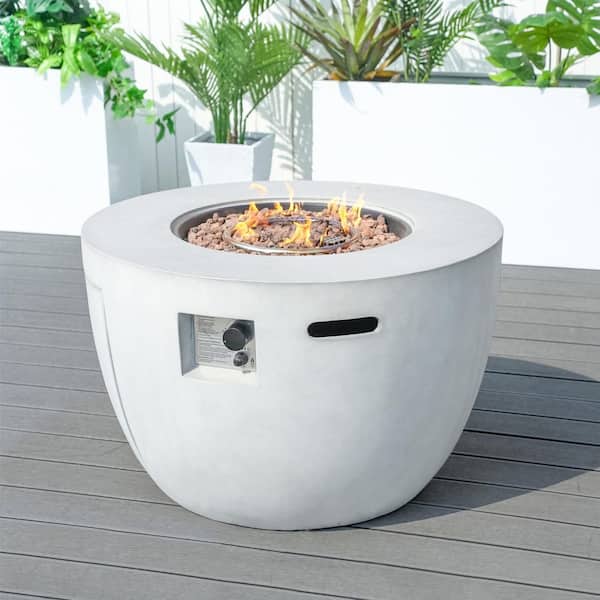 Numa Grey Round Composite Outdoor Fire Pit Table