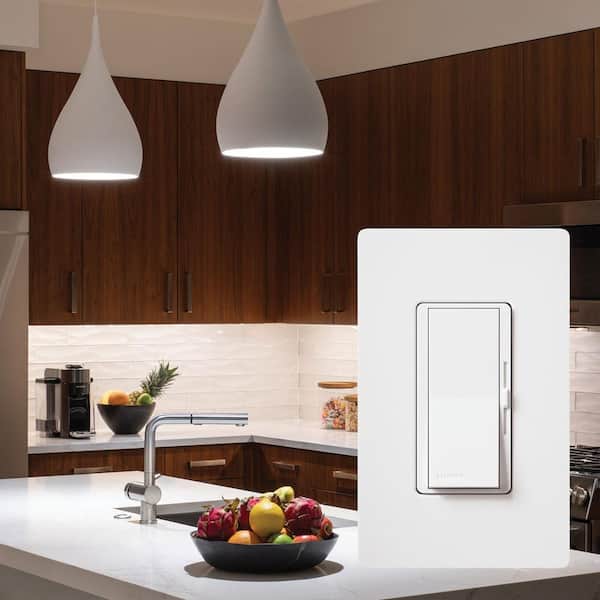Diva Dimmer Switch for 0-10V LED/Fluourescent Fixtures, 8-Amp, Single-Pole or 3-Way, Ivory (DVSTV-IV)