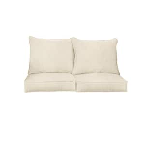 22.5 in. x 22.5 in. Sunbrella Deep Seating Indoor/Outdoor Loveseat Cushion in Cast Pumice