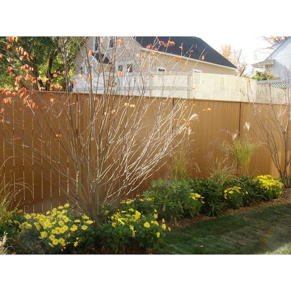 Unbranded - 3/8 in. x 5 in. x 5-3/4 ft. Rosewood Wood Grain Embossed Composite Square Top Fence Picket