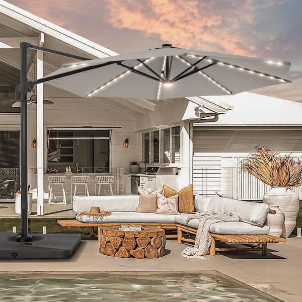 free standimg patio umbrella Rectangle Cantilever 9 x 12 / 10 x 13 ft Color:LOBSTER SOLAR POWERED MARKET UMBRELLA WITH LED LIGHTS Gregory Baltoro 100 Pro this umbrella is built