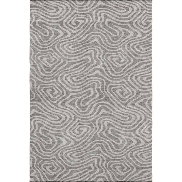 Mayfield Premium Machine Washable Abstract AMF1020 Taupe 10 ft. x 14 ft. Area Rug