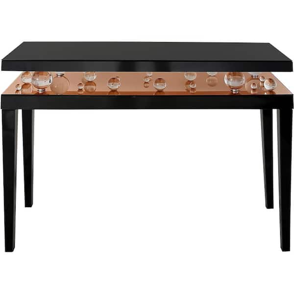 Camden Isle Gelenau 51.2 in. Rose Gold Rectangle Glass Console Table