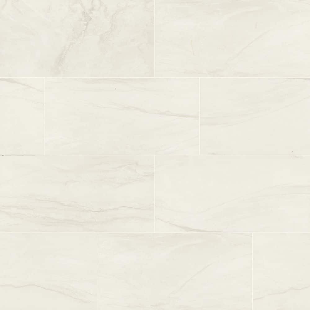 MSI Alexandra White 12 in. x 24 in. Matte Porcelain Marble Look