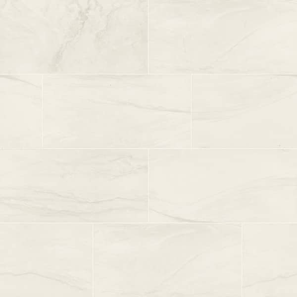 MSI Alexandra White 12 in. x 24 in. Matte Porcelain Marble Look Floor and Wall Tile (2 sq. ft./Each)