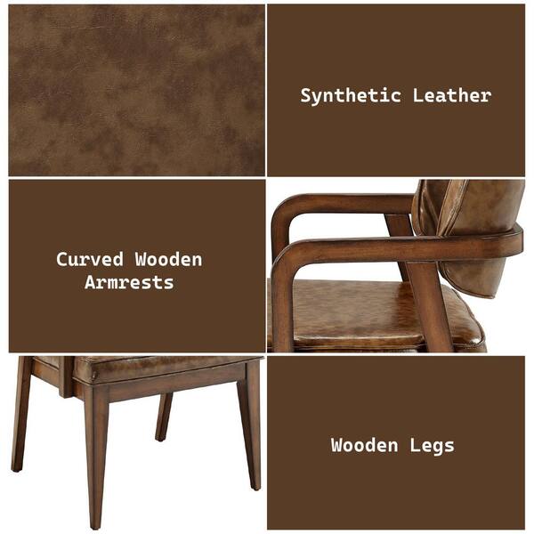 Acme Furniture Harbor Brown Leather Arm Chair (Set of 2) HDDN06136