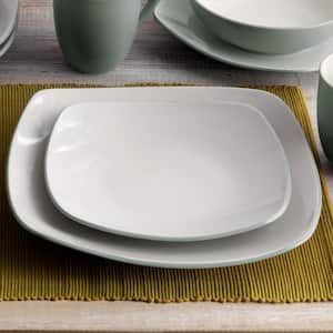 Colorwave Green 10.75 in. (Green) Stoneware Square Dinner Plates, (Set of 4)