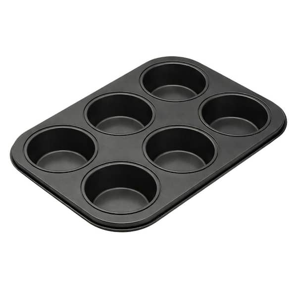 2 Pack Steel 6-Cup Mini Muffin Pan Nonstick Bakeware Cupcake Tray Set for Muffins Cupcakes Bread Tarts Pies