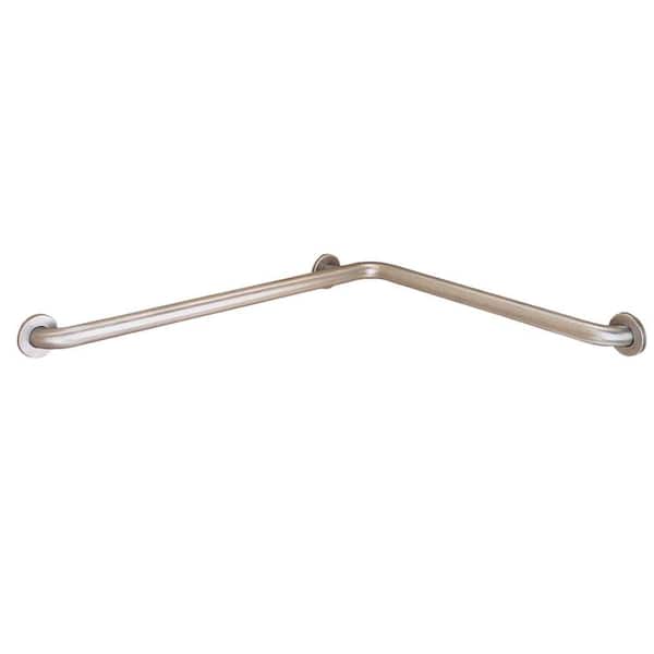 Swan 24 in. x 48 in. x 1-1/2 in. Concealed-Screw L-Shaped Grab Bar in Stainless Steel